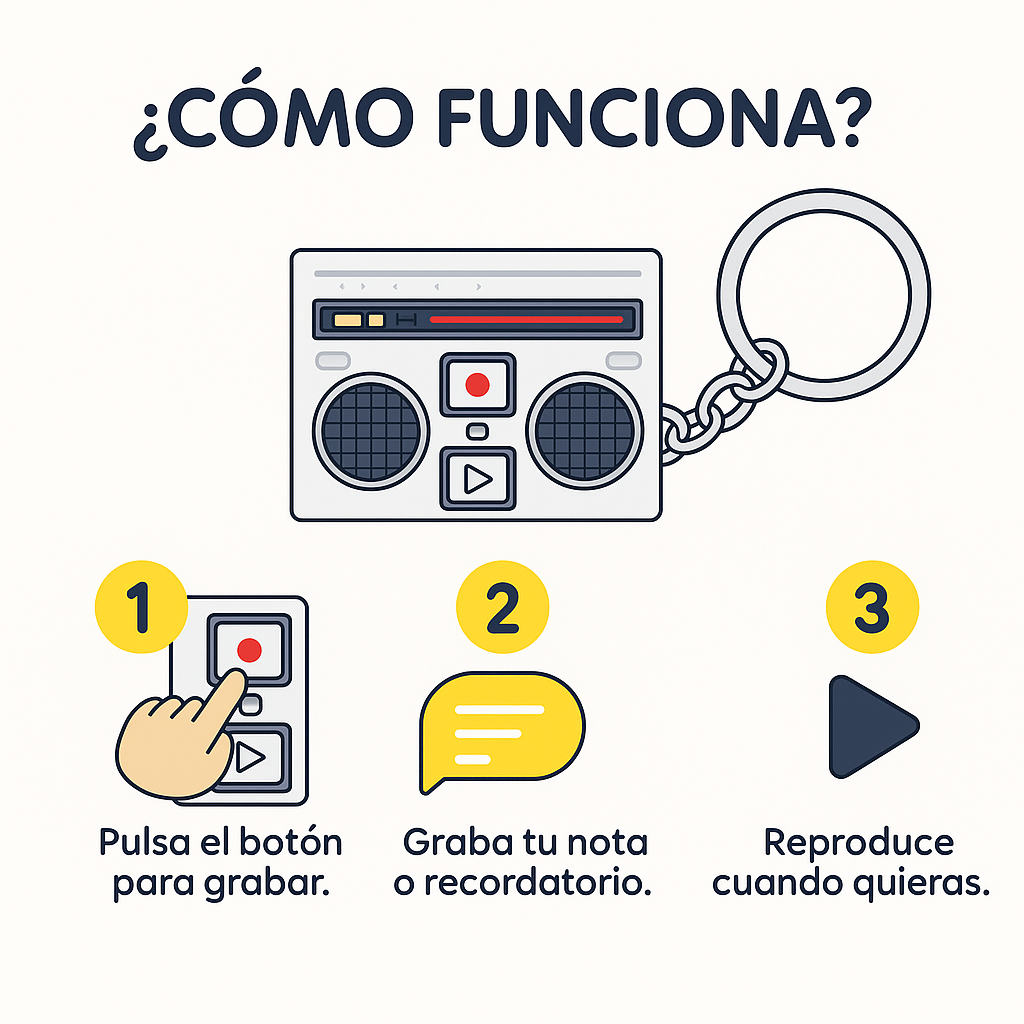 Llavero Grabadora de Voz – Recordatorio Personal